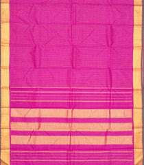 Hot Pink Handloom Kanchipuram Silk Saree With Zari Checks-KA12498