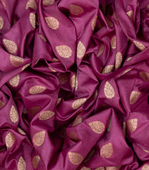 Dusty Pink Handloom Banarasi Silk Saree With Floral Motifs