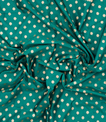 Cyan Woven Blended Satin Saree With Floral Zari Motifs-BL5995