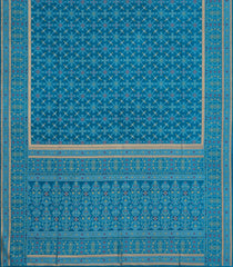 Cyan Woven Art Dupion Saree With Tie & Dye Motifs-BL5897