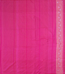 Hot Pink Handloom Banarasi Tanchoi Silk Saree With Meena Floral Motifs-BE1850
