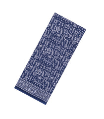 Indigo Printed Jaipur Cotton Saree With Printed Tribal Motifs-JC1772