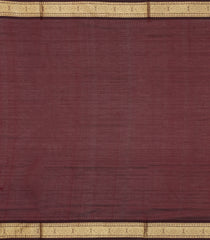 Red & Grey Handloom Soft Silk Cotton Saree With Veldari Stripes-KA15741