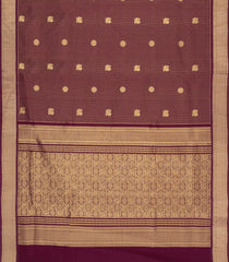 Maroon Handloom Soft Silk Cotton Saree With Zari Checks & Buttas-SC4537