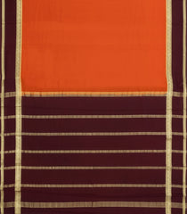 Orange Woven Mysore Silk Saree With Contrast Zari Border-MS3592