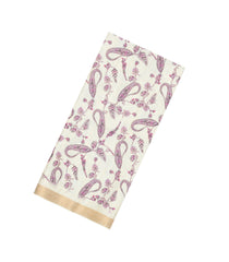 Cream Printed Synthetic Kotha Silk Saree With Zari Border-SY0044