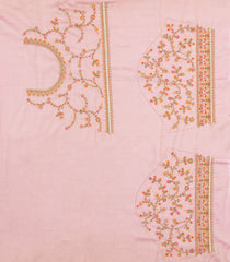 Baby Pink Woven Blended Tissue Saree With Embroidered Meena Floral Motifs-BL4864