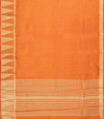 Orange Woven Art Tussar Silk Saree With Temple Border-SY0558