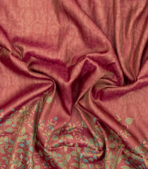 Peach Printed Synthetic Tussar Silk Saree With Contrast Border-SY0141