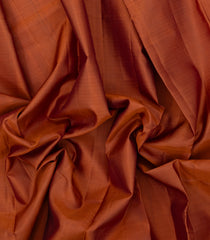 Rust Handloom Kanchipuram Silk Saree With Contrast Maroon Border-KA14744