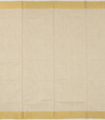 Off White Handloom Kerala Cotton Saree With Zari Stripes-KEC1055