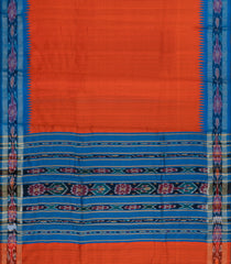 Rust Woven Dupion Silk Saree With Tie & Dye Border-DS0639