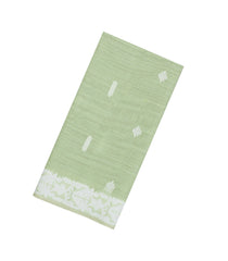 Mint Green Woven Art Linen Saree With Floral Buttas-BL5665