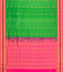 Light Green Handloom Korvai Silk Cotton Saree With Zari Buttas-SC4976