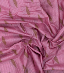 BubbleGum Pink Woven Tussar Silk Saree With Floral Motifs-TU3152