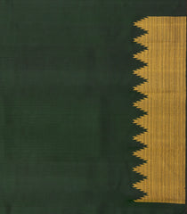 Dark Green Handloom Kanchipuram Silk Saree With Mango Buttas-KA13717