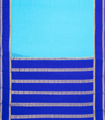 Turquoise Woven Mysore Silk Saree With Contrast Zari Border-MS3596