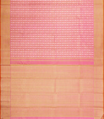 Pink Handloom Tissue Kanchipuram Silk Saree With Checks & Floral Motifs-KA15675