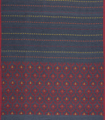 Grey Handloom Bengal Cotton Saree With Floral Motifs-BG1962