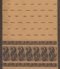 Beige Woven Rasipuram Cotton Saree With Floral Buttas-RA2555