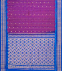 Purple Handloom Gadwal Silk Saree With Zari Checks & Buttas -GA0447