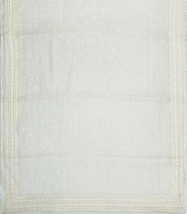 Off White Woven Blended Organza Saree With Embroidered Floral Motifs-EN2101