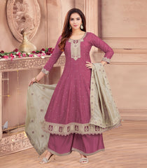 Mauve Pink Festive Sharara Set-RC5515