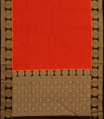 Red Woven Art Crepe  Saree With Zari Checks & Contrast Border-BL5128