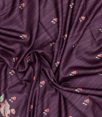 Burgundy Printed Synthetic Tussar Silk Saree With Zari Border-SY0064
