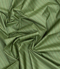 Cardamom Green Woven Tussar Silk Saree With Dotted Stripes-TU3481