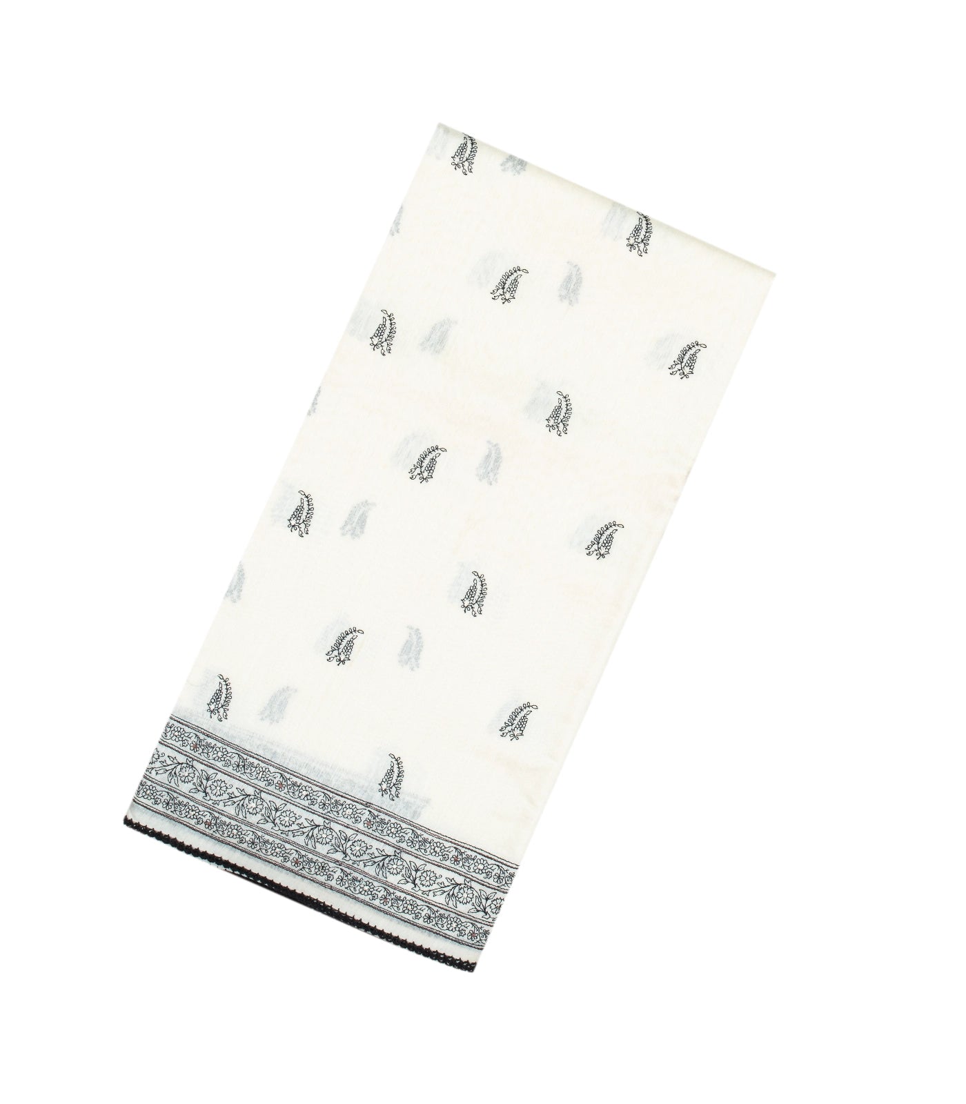 Tussore White Handloom Tussar Silk Saree With Printed Floral Motifs-TU2694 ...