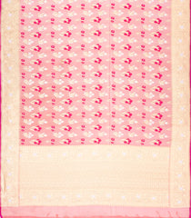 Peach Handloom Organza Satin Soft Silk Saree With Floral Motifs-SO4094