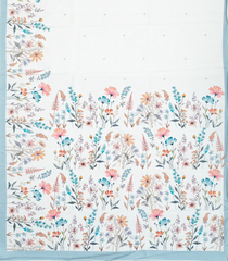 Off White Woven Synthetic Dola Silk Saree With Printed Floral Motif-BL4458