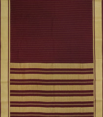 Dark Maroon Woven Mysore Silk Saree With Zari Motifs-MS3657