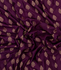 Dark Purple Woven Mysore Silk Saree With Floral Motifs-MS3444