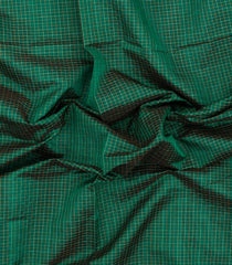 Sea Green Handloom Silk Cotton Saree With Checks & Zari Border-SC4810