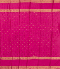 Lime Green Woven Blended Viscose Saree With Floral Zari Motifs-BL6090