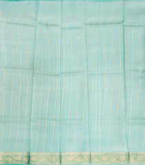 Aquamarine Handloom Banarasi Organza Silk Saree With Ombre & Floral Motifs-BE1492