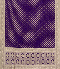 Violet Woven Banarasi Khaddi Georgette Silk Saree With Embroidered Border-BE1960