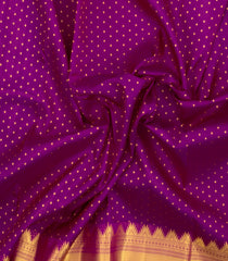 Dark Purple Handloom Kanchipuram Silk Saree With Zari Motifs-KA16335