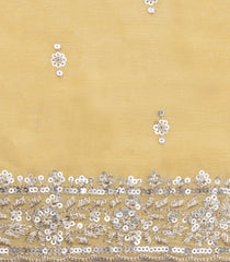 Yellow Woven Synthetic Blended Saree With Embroidered Motifs-EN2013