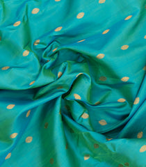 Turquoise Handloom Gadwal Silk Saree With Buttas & Contrast Border -GA0454