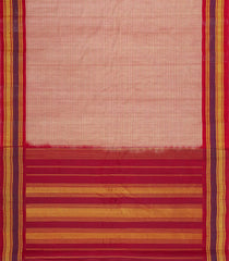 Dusty Pink Handloom Gadwal Silk Cotton Saree With Stripes-GA0341