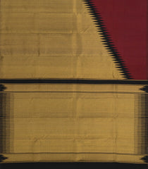 Maroon & Black Handloom Korvai Kanchipuram Rising Border Silk Saree-KA13674