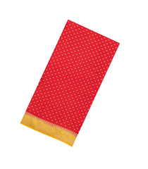 Red Handloom Banarasi Khaddi Georgette Silk Saree With Contrast Border-BE1821