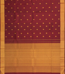 Maroon Handloom Kanchipuram Silk Saree With Floral Buttas-KA14006