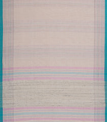 Taupe Handwoven Bengal Cotton Saree With Stripes-BG1495