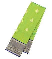 Light Green Handloom Korvai Kanchipuram Silk Saree With Floral Kanchipuram Butta Silk Sarees-KA16574