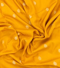 Yellow Woven Blended Viscose Saree With Zari Buttas-BL5607