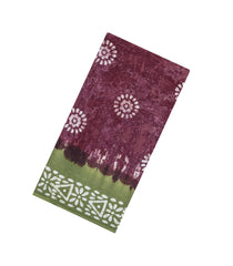 Brown Printed Jaipur Cotton Saree With Contrast Border-JC1713